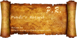 Pekár Roland névjegykártya