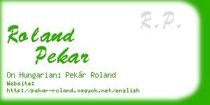 roland pekar business card